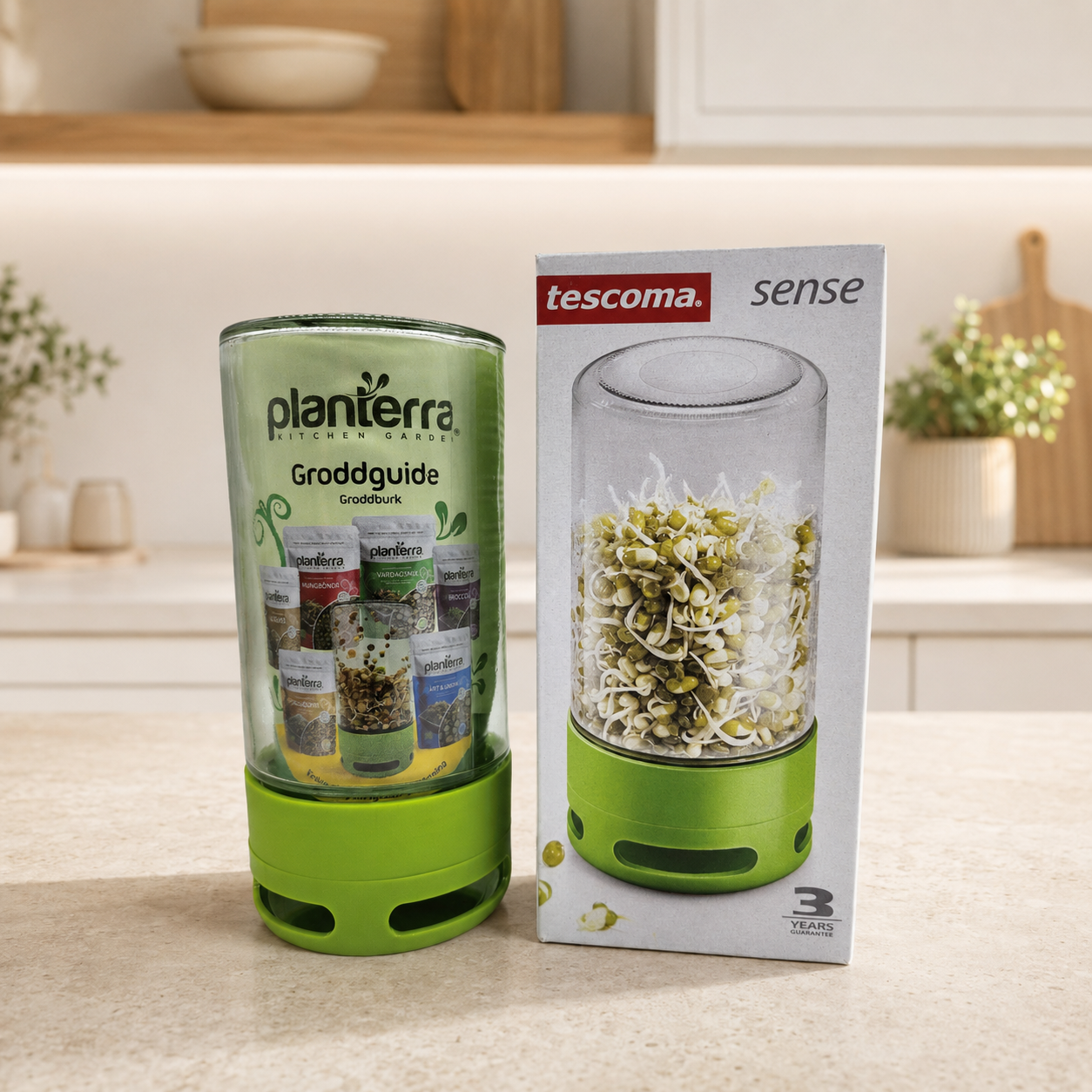 Planterra Startpaket för groddodling – groddburk + 2 fröpåsar