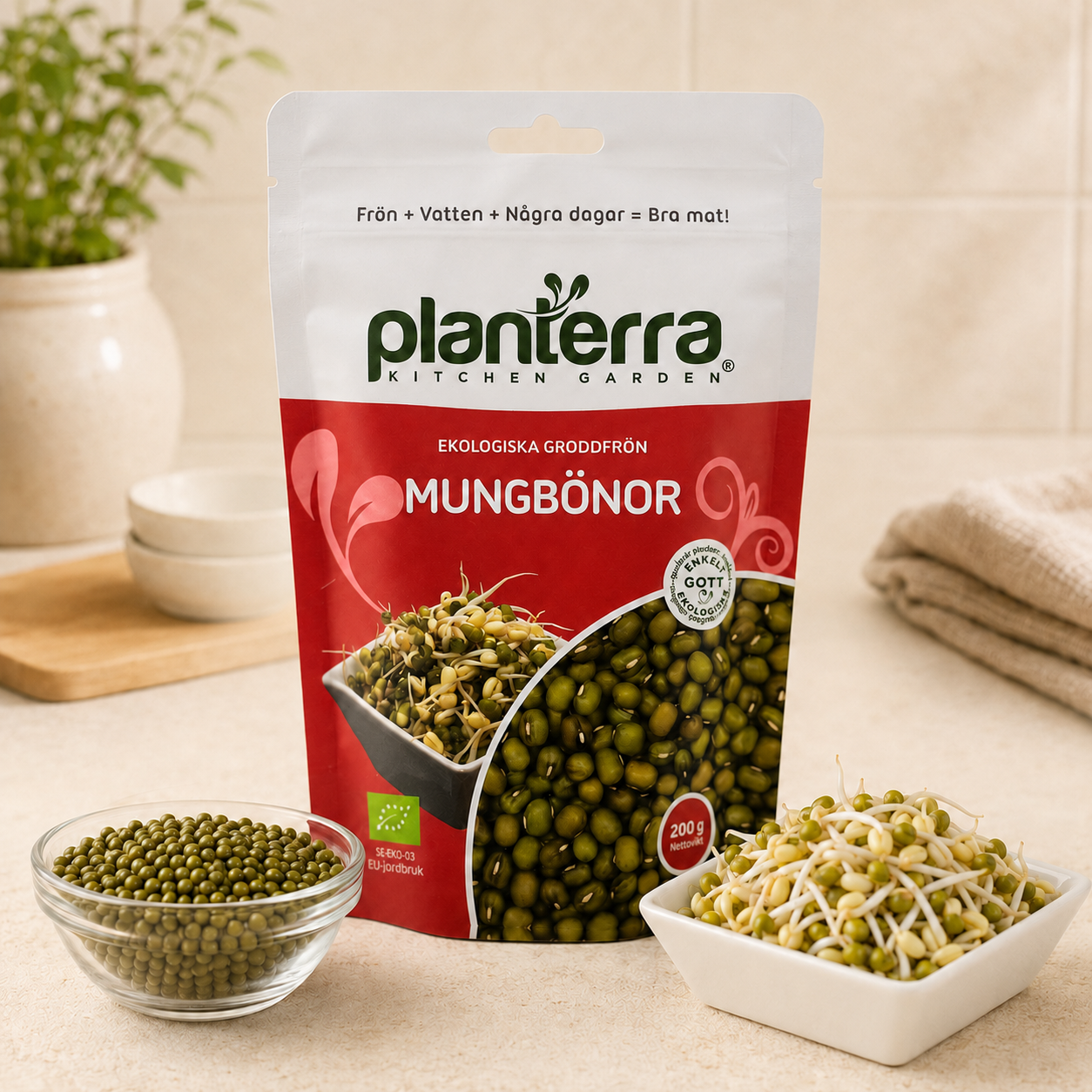 Ekologiska groddfrön Mungbönor – 200 g